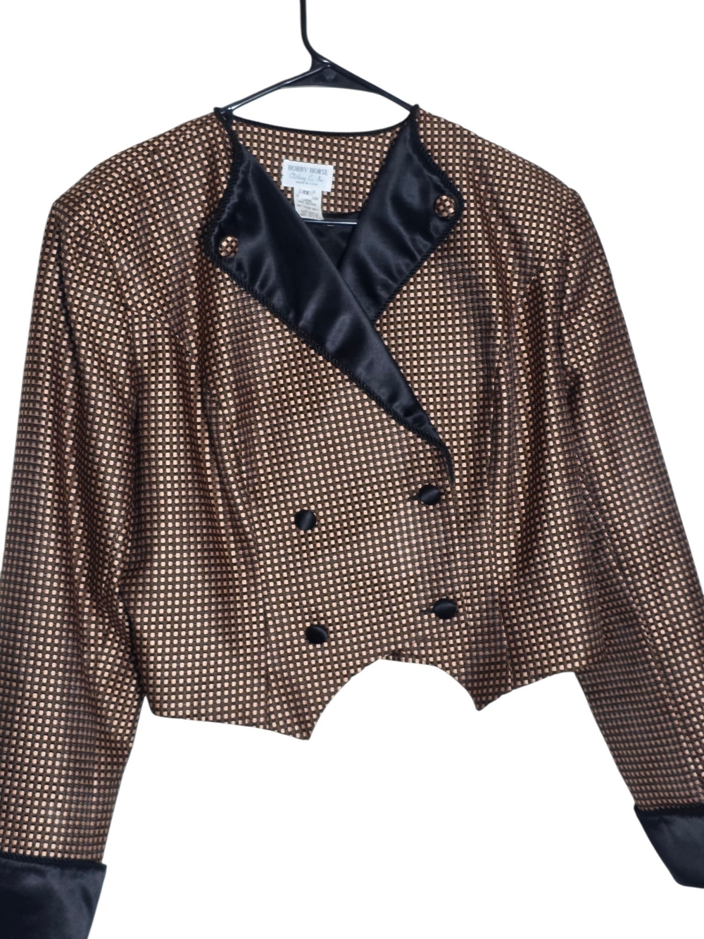 VTG 90s Hobby Horse Clothing Co Western Show Jacket Blazer Metallic Gold Black